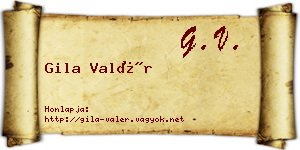 Gila Valér névjegykártya